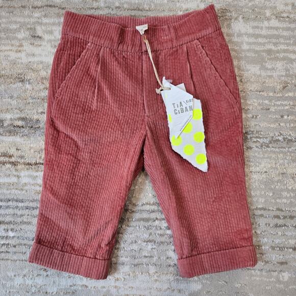 NWT Tia Cibani Lancaster Trouser Goji Pink Mauve Pants Corduroy Cuffed Size 2T - Picture 1 of 6